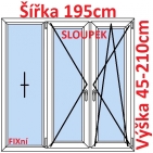 Trojkdl Okna FIX + O + OS (Sloupek) - ka 195cm